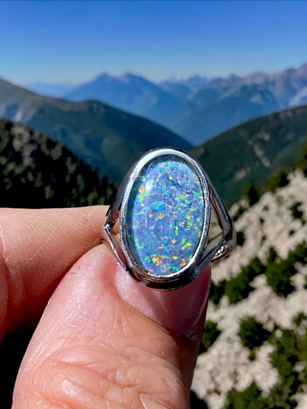 🌺Vintage Sterling & Opal Ring